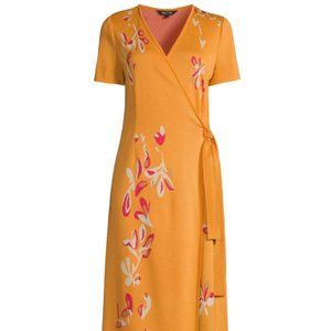 💙Misook Floral Embroidery Wrap Knit Dress